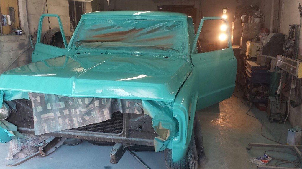 1972 chevrolet stepside truck restoration teal paint