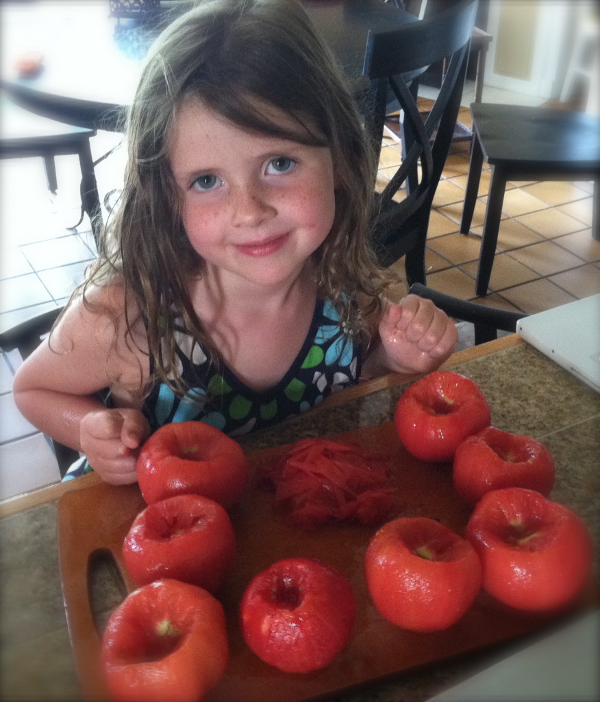 The Princess working with tomatoes