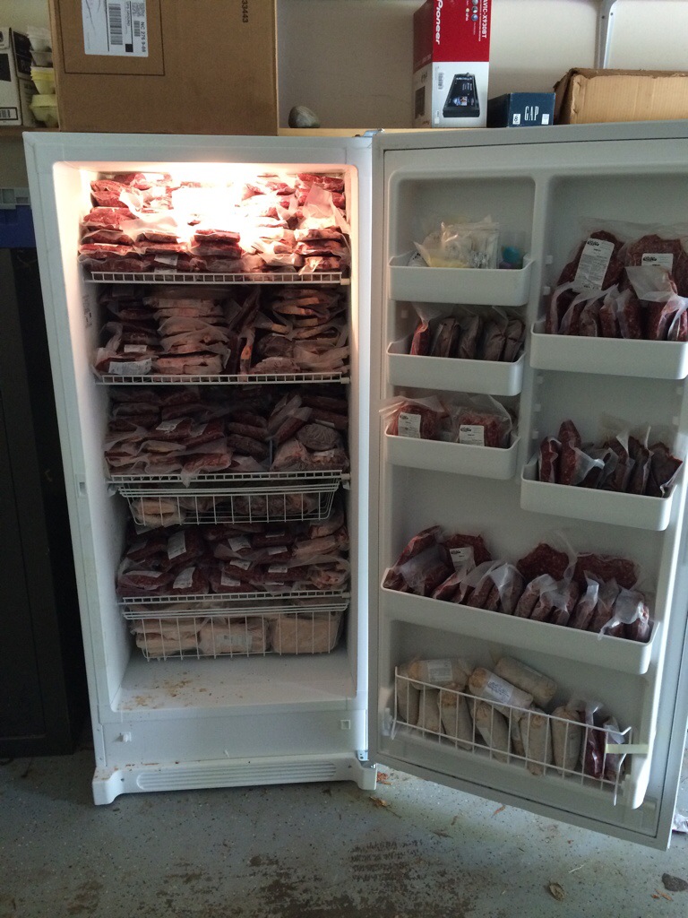 Freezer full of beef.
