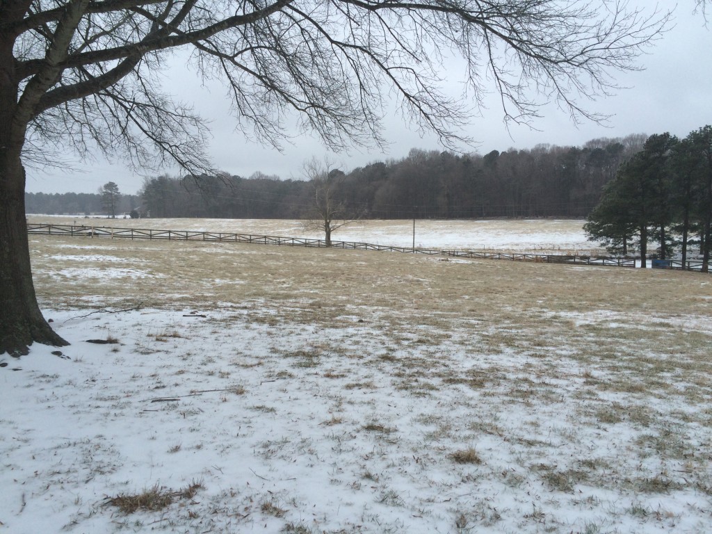 Snow and ice on the farm.