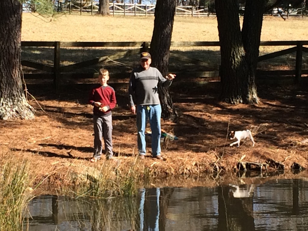 Grandpa and Spork fishing