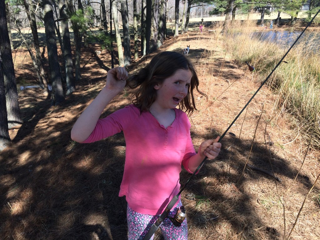 The Princess, with her "catch of the day."