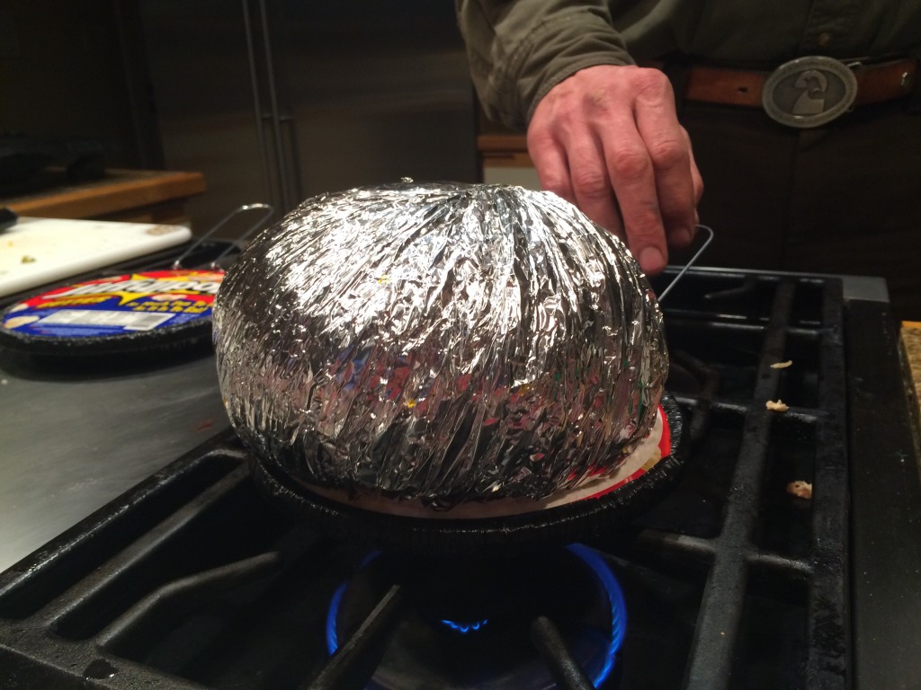 Jiffy pop on the stove