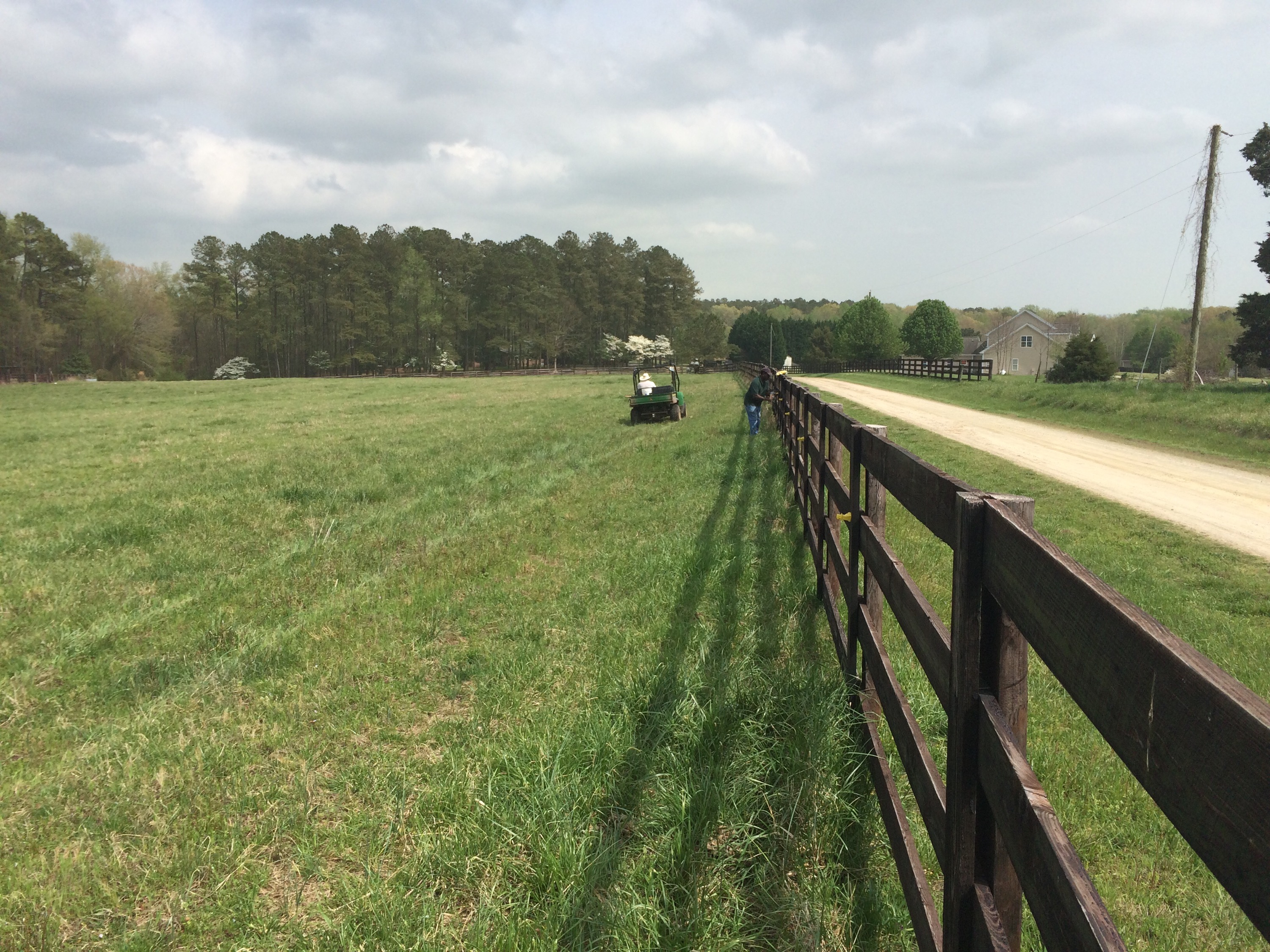 Working on pasture fencing