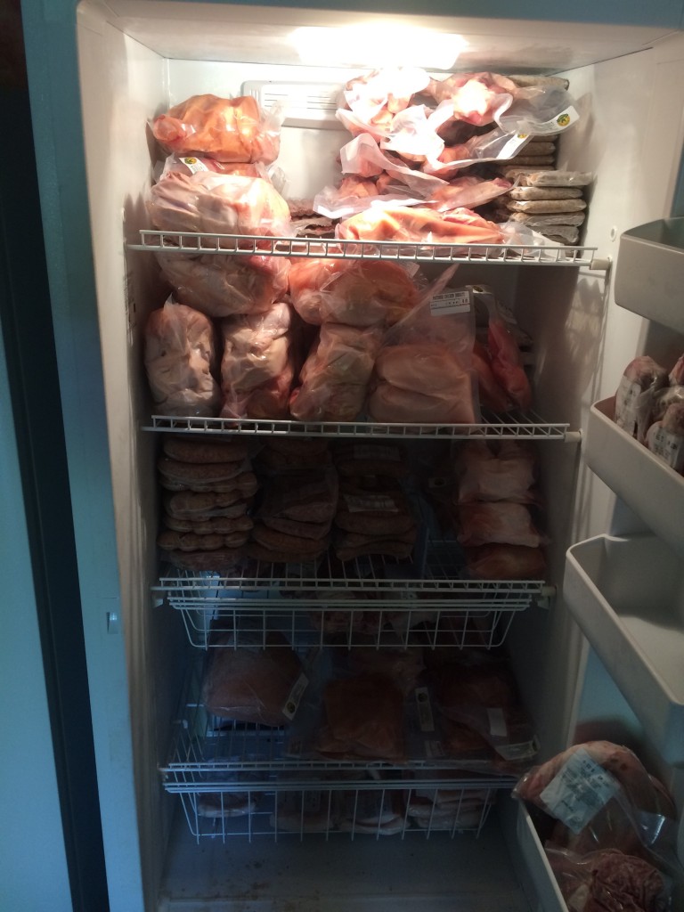 The pork freezer, temporarily housing all the chicken we just received.