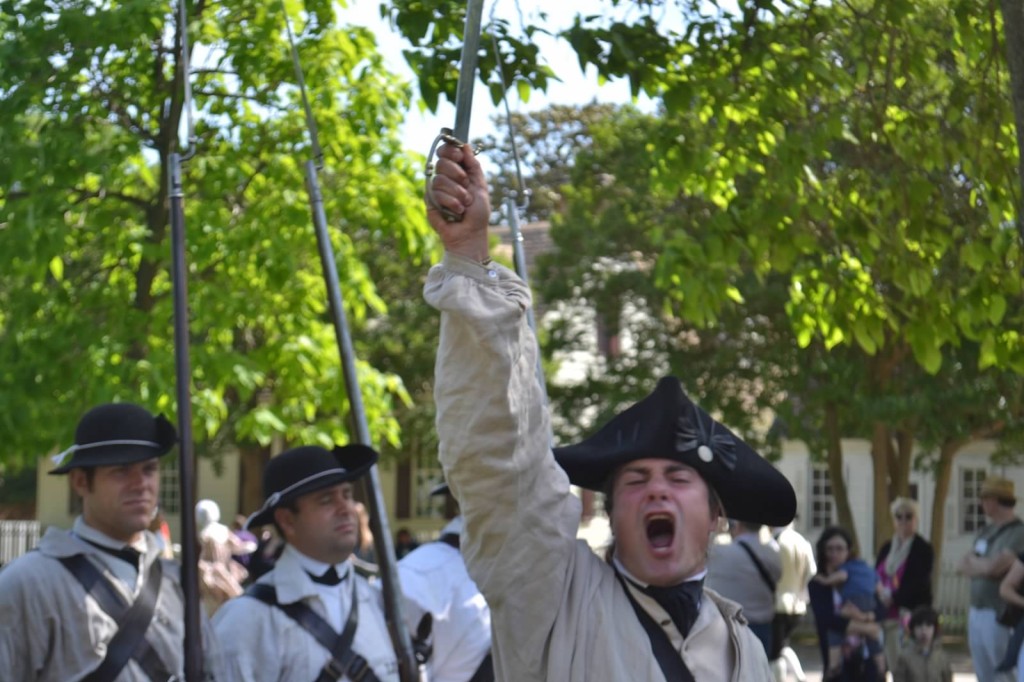 Preparing to attack the English governors palace.