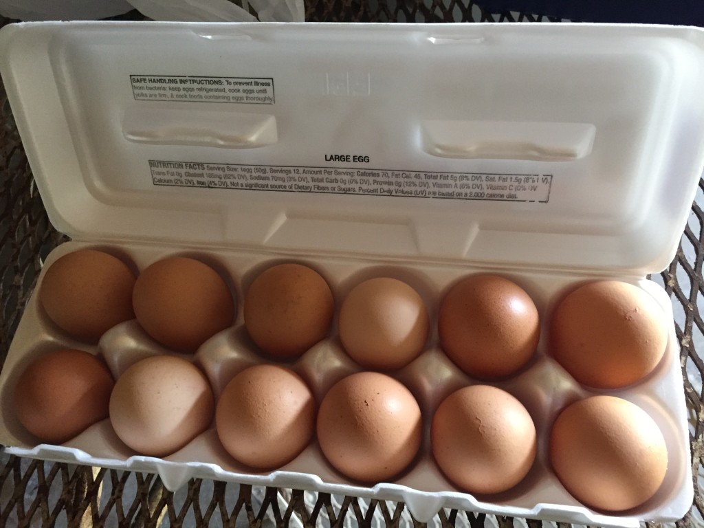 A dozen perfect farm fresh chicken eggs