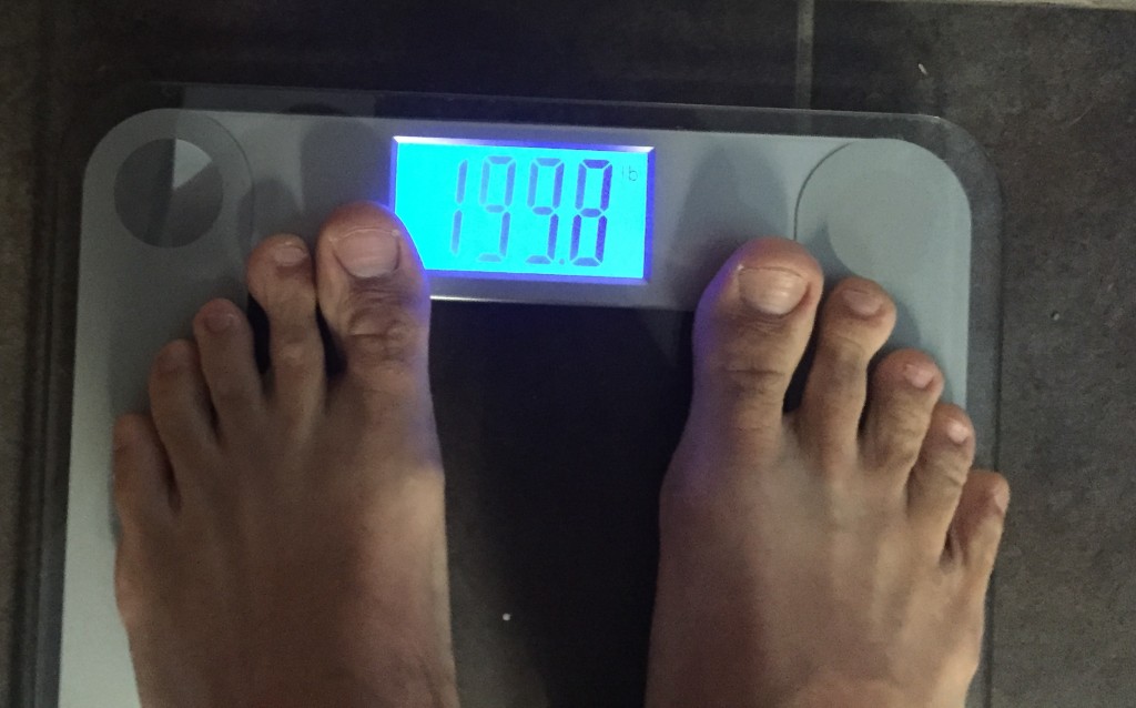 Under 200 pounds for the first time