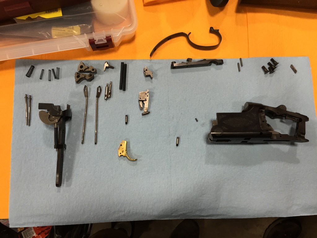 Browning Citori, completely disassembled. 