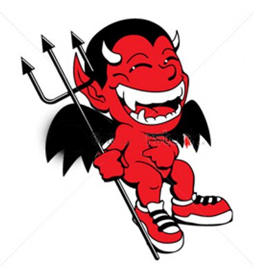 Funny devil, laughing