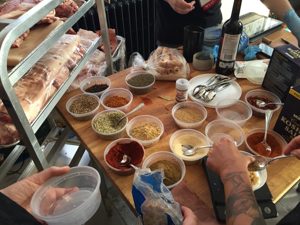 Spices for making all the different sausages