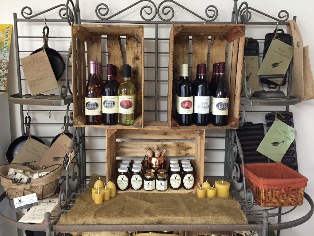 Wine and other goodies in the farm store
