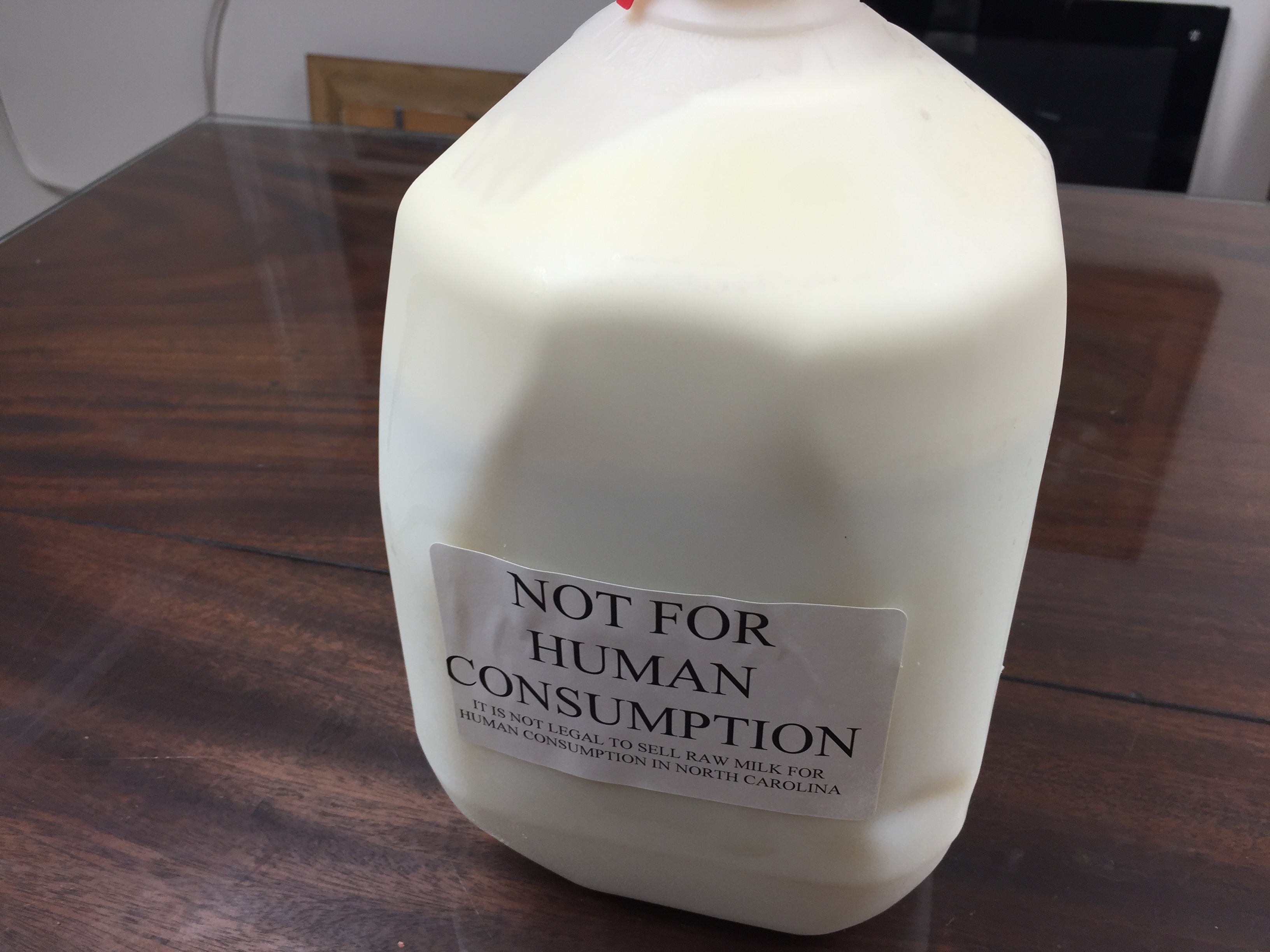 Raw milk, with NC required warnings