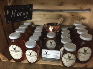 Local honey, just in from Buck Naked Farm