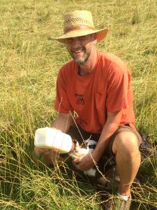 Bottle feeding a calf