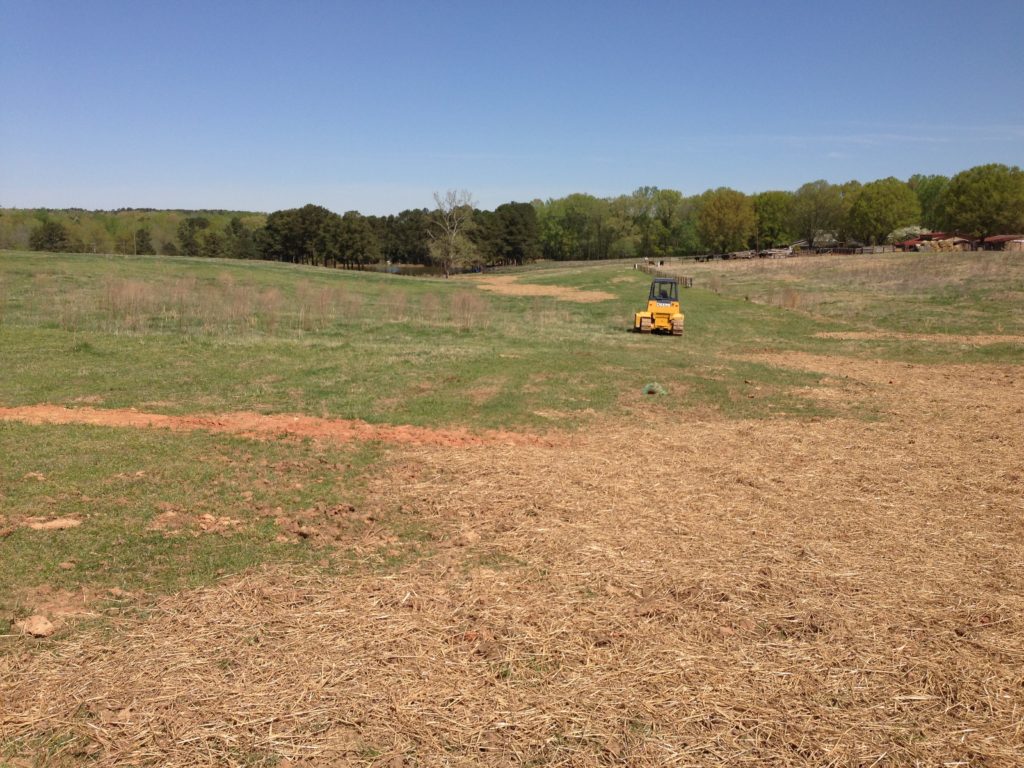 Repaired areas, with dirt spread by bull dozer
