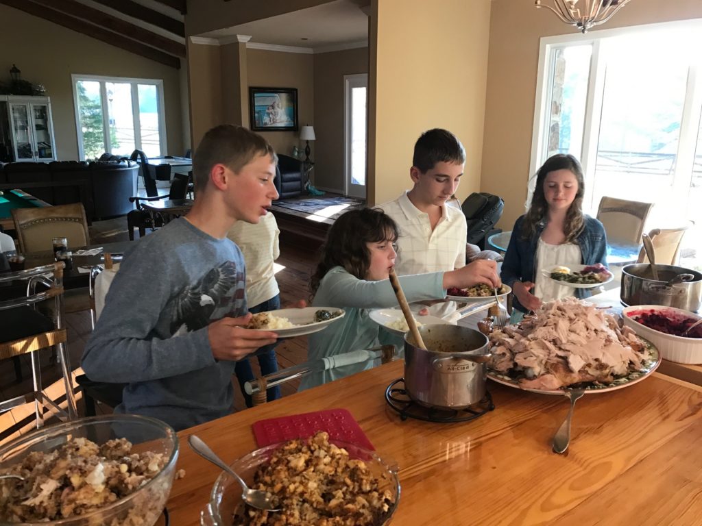 Serving Thanksgiving dinner on the new counter