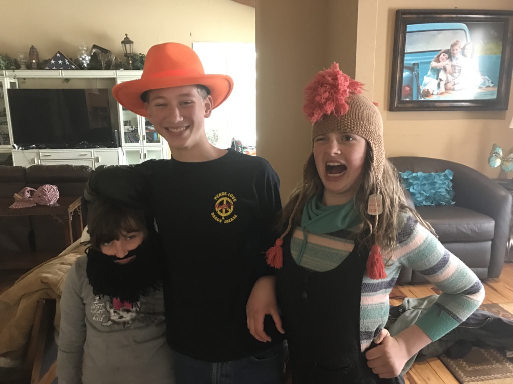 Kids in crazy winter hats