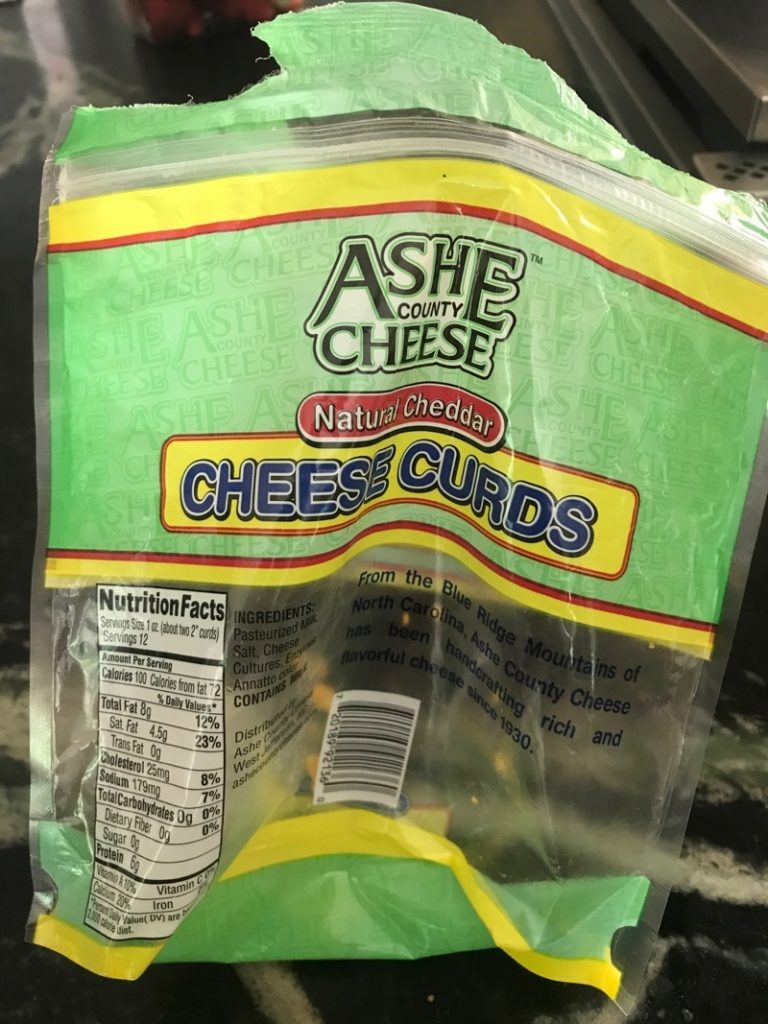 Empty bag of squeeky cheese curds