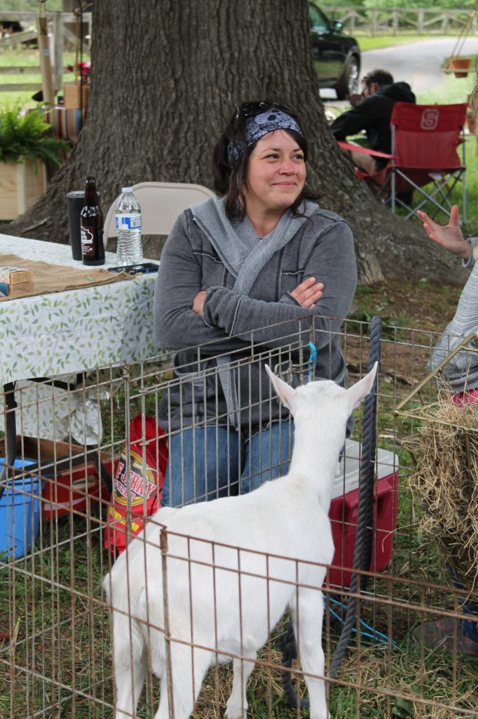 Tamryn with her goats