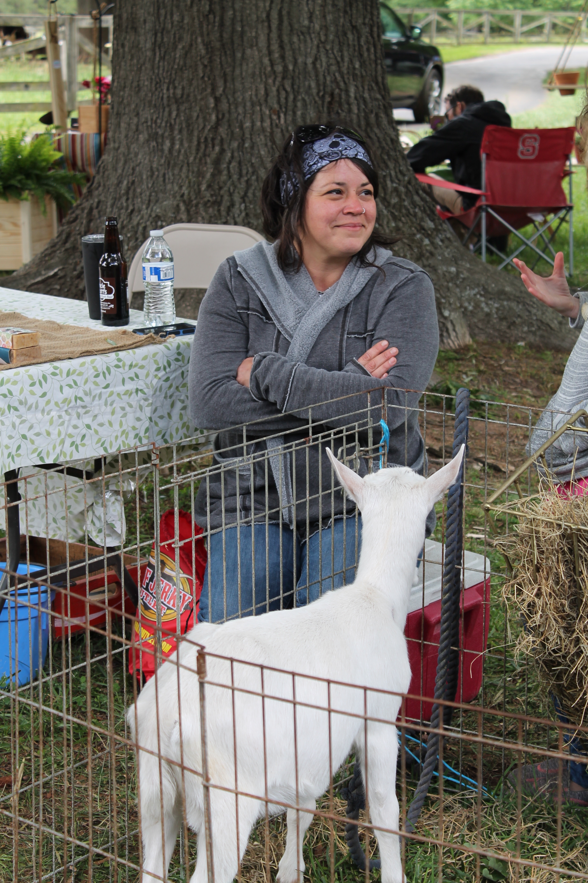 Tamryn with her goats