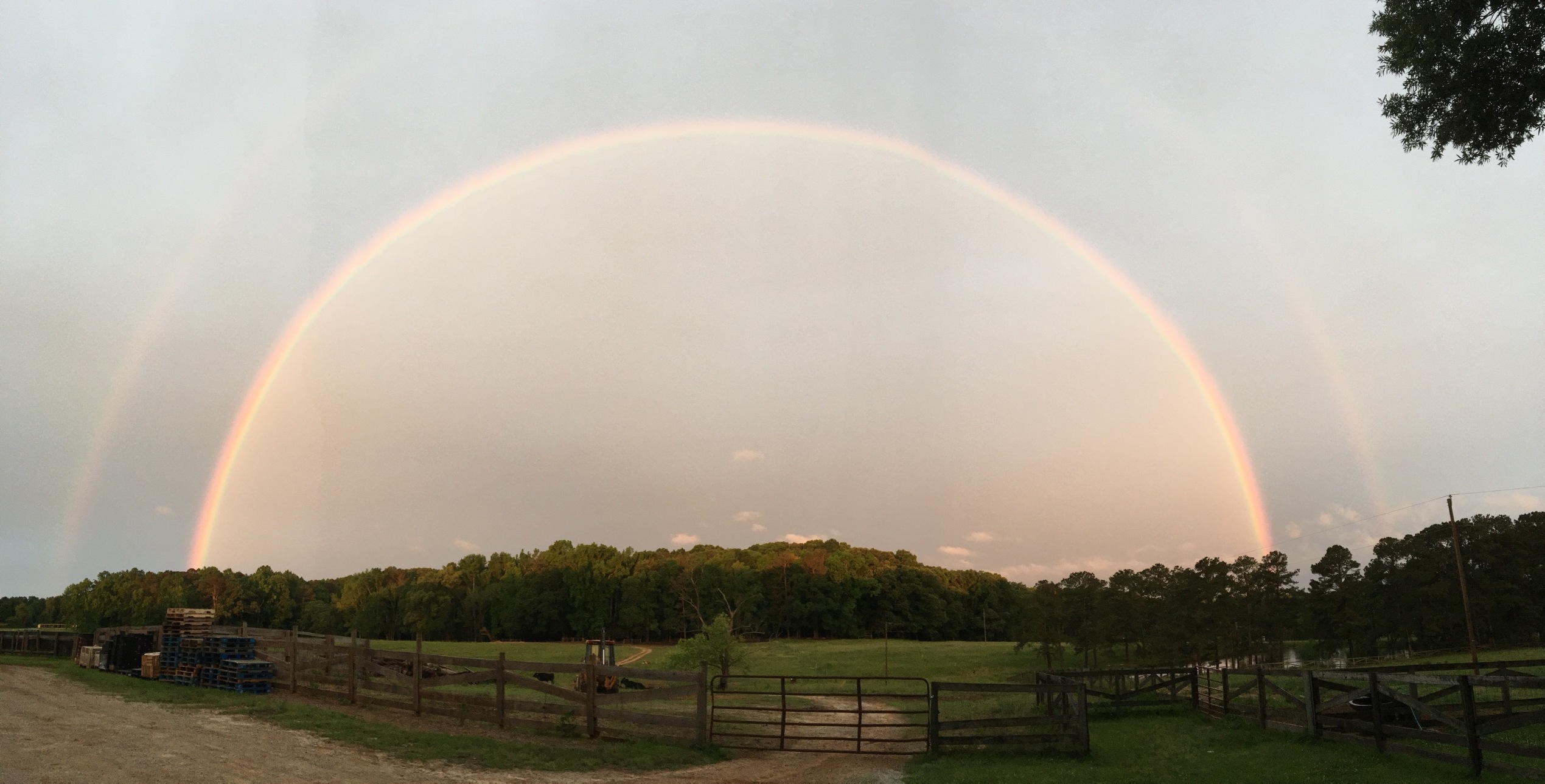 Full rainbow on open barn day