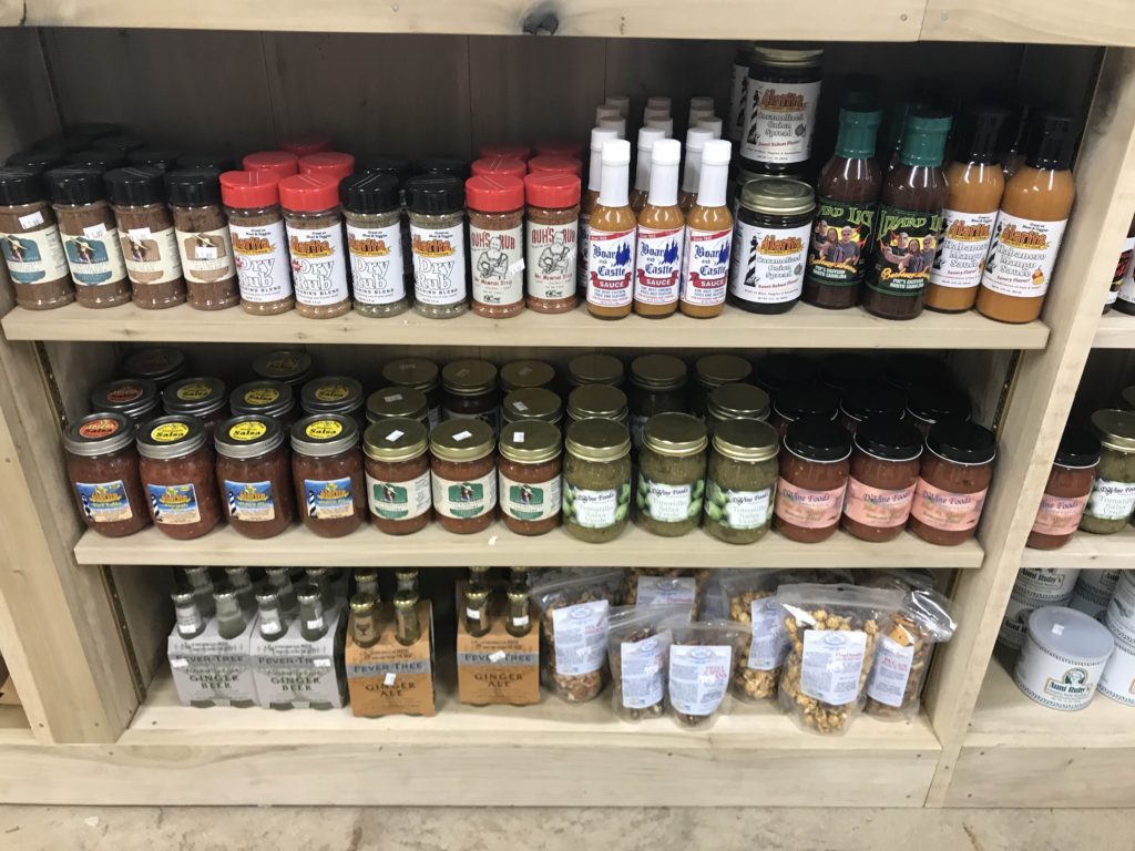 Stocked shelves in the store