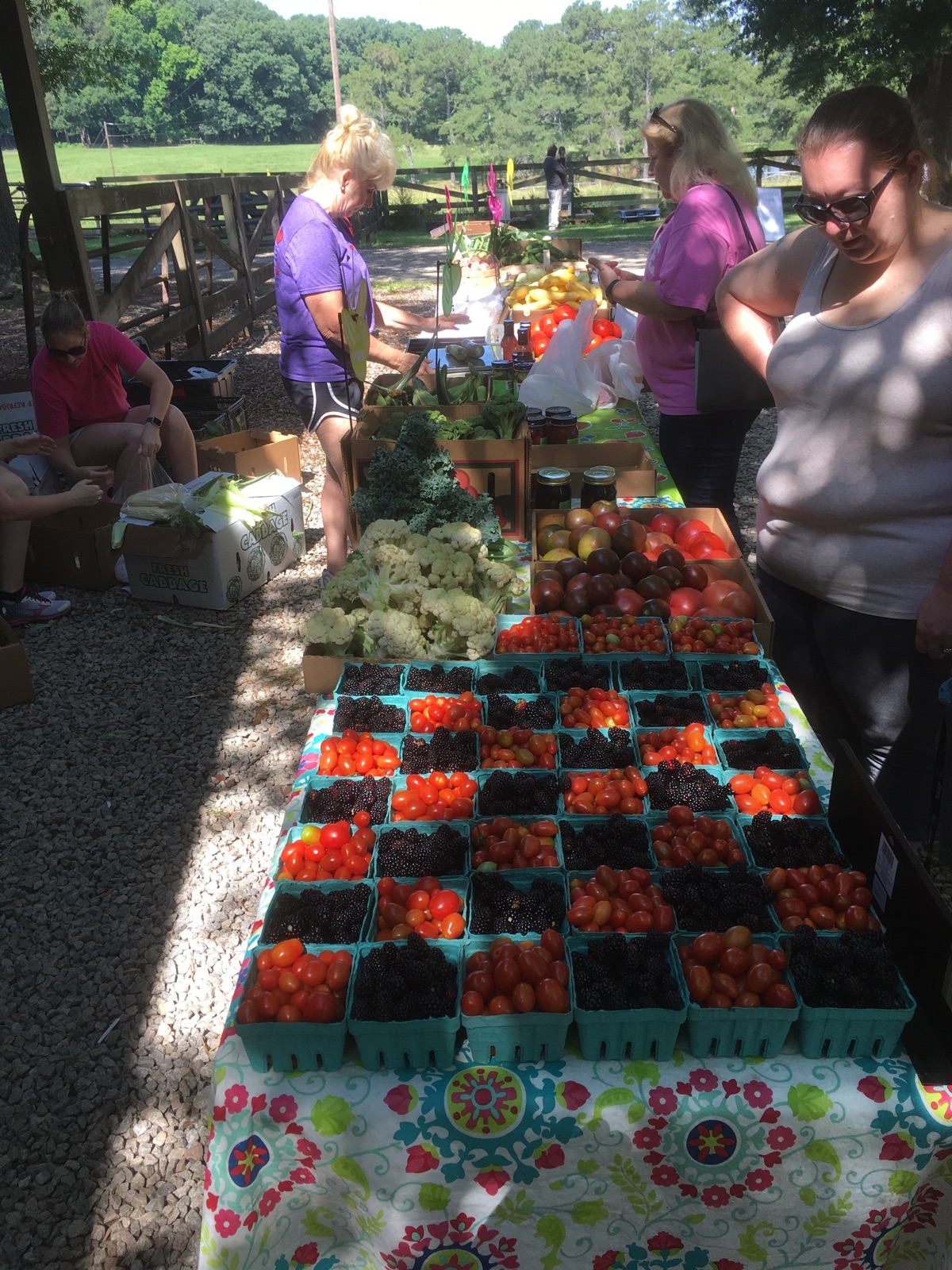 Lynn and daughters from Lee's produce