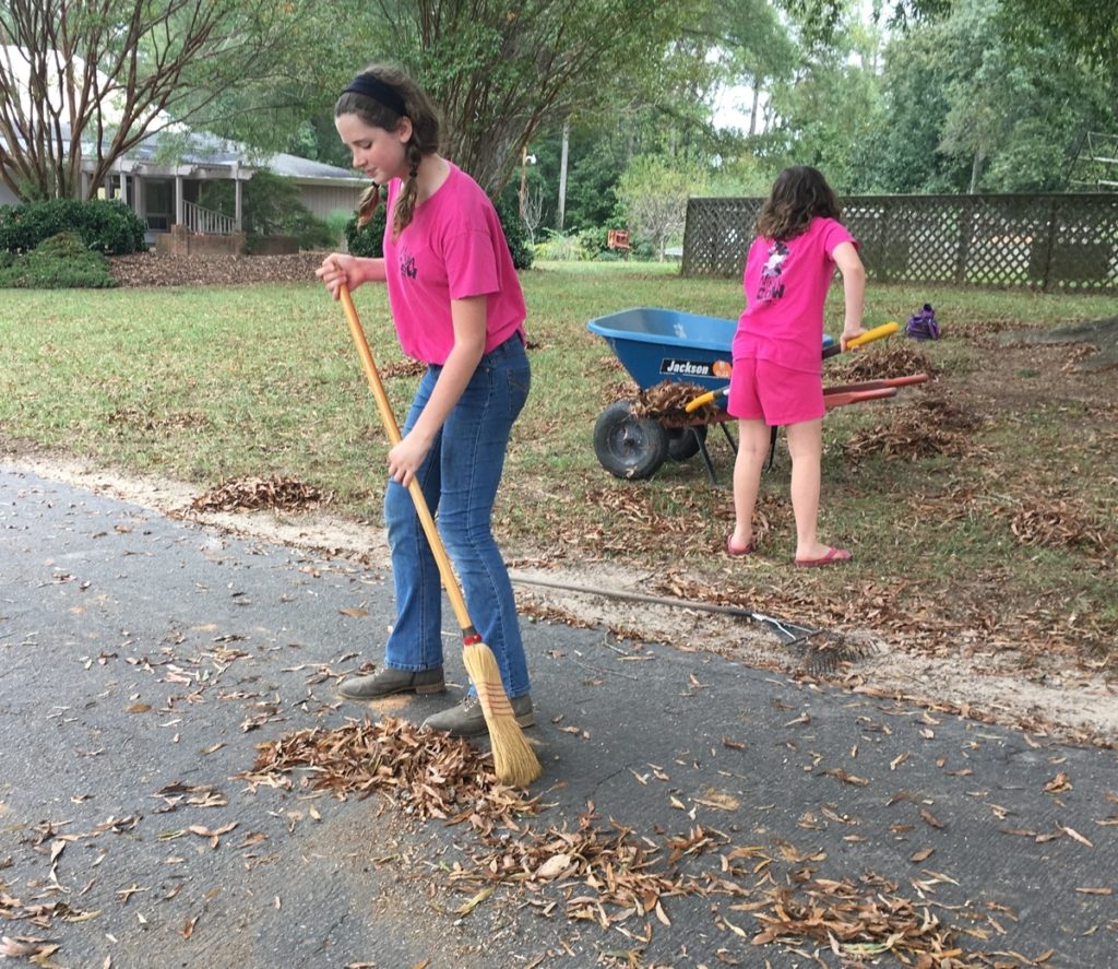 The Princess and Myla sweeping up