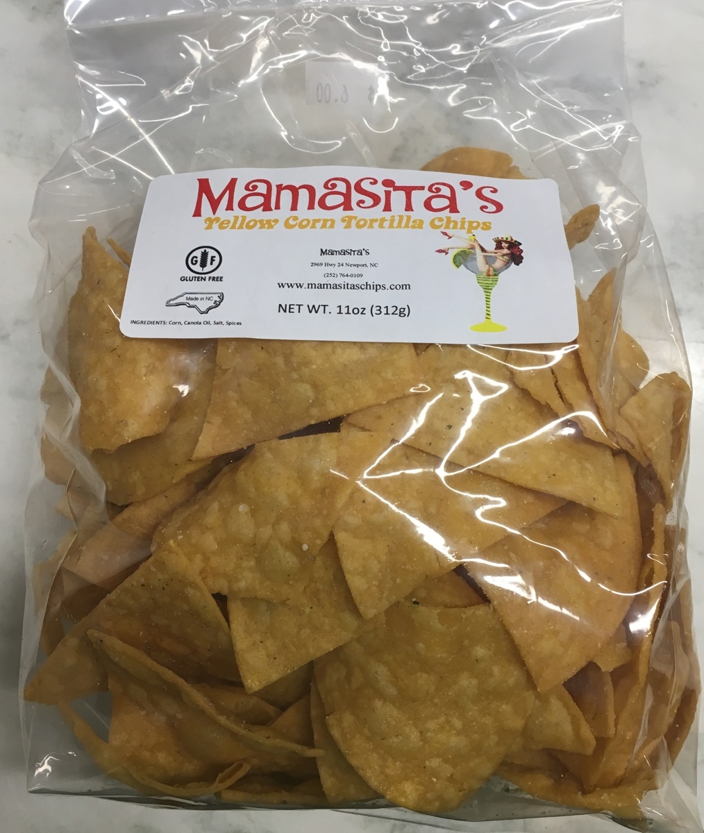 Mamasita's yellow corn chips, $6.00 per bag. 