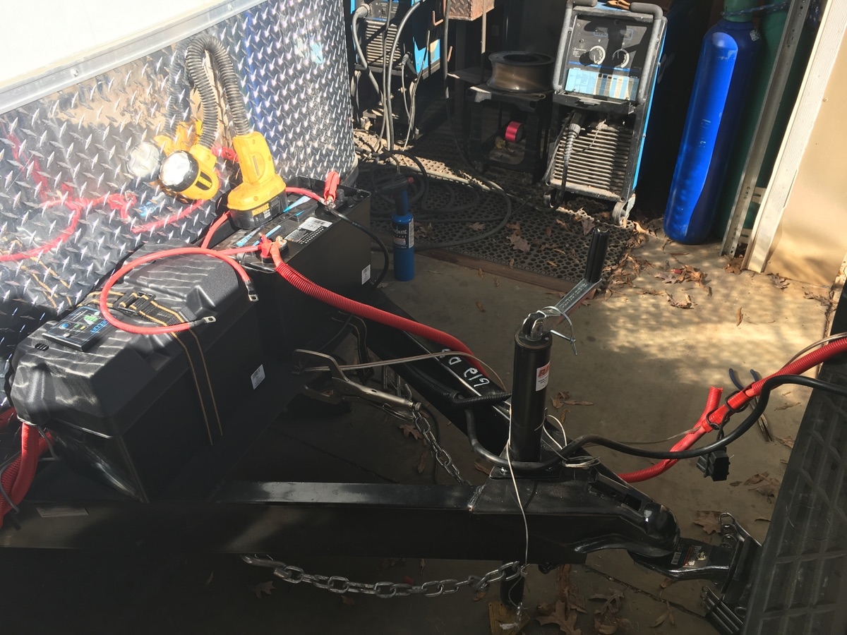 Deep cycle batteries and trailer wiring, in progress