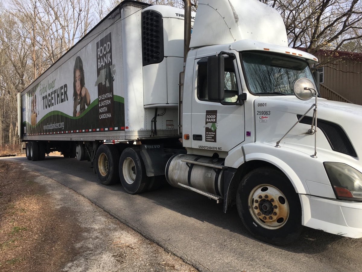 Food bank truck full of produce