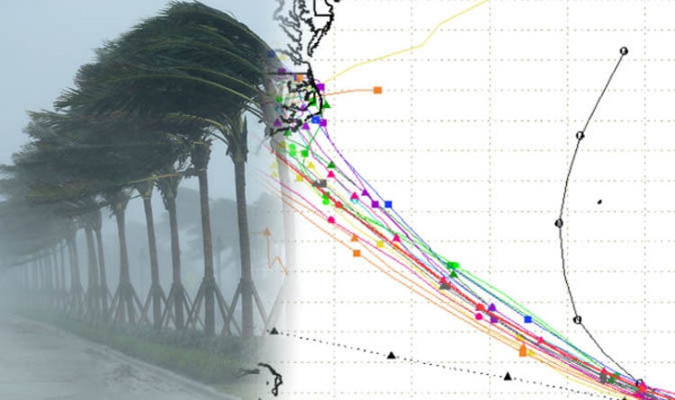 Hurricane Florence spaghetti map with wing picture