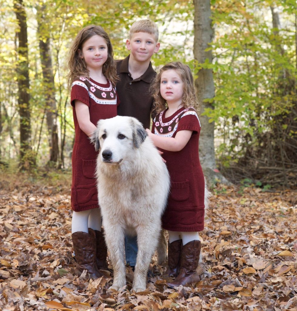 Cotton posing with the kids when she was one. 