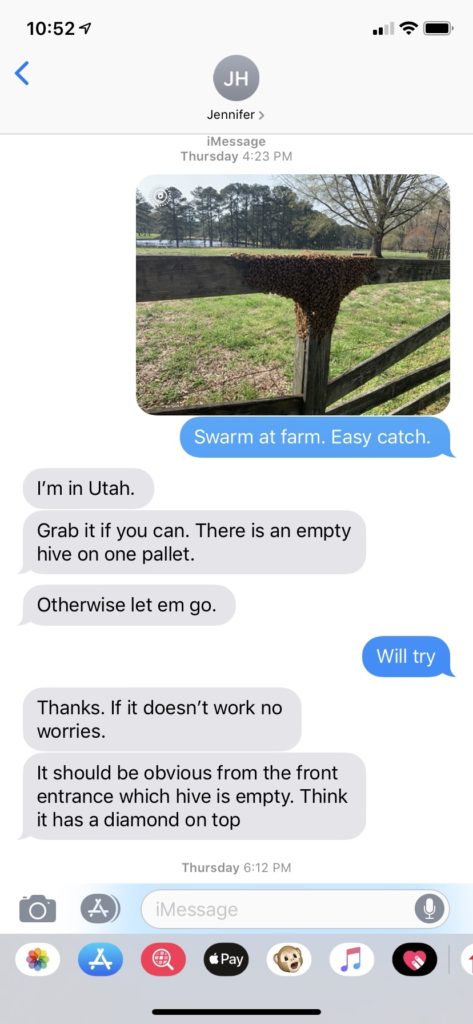 text message about being in utah