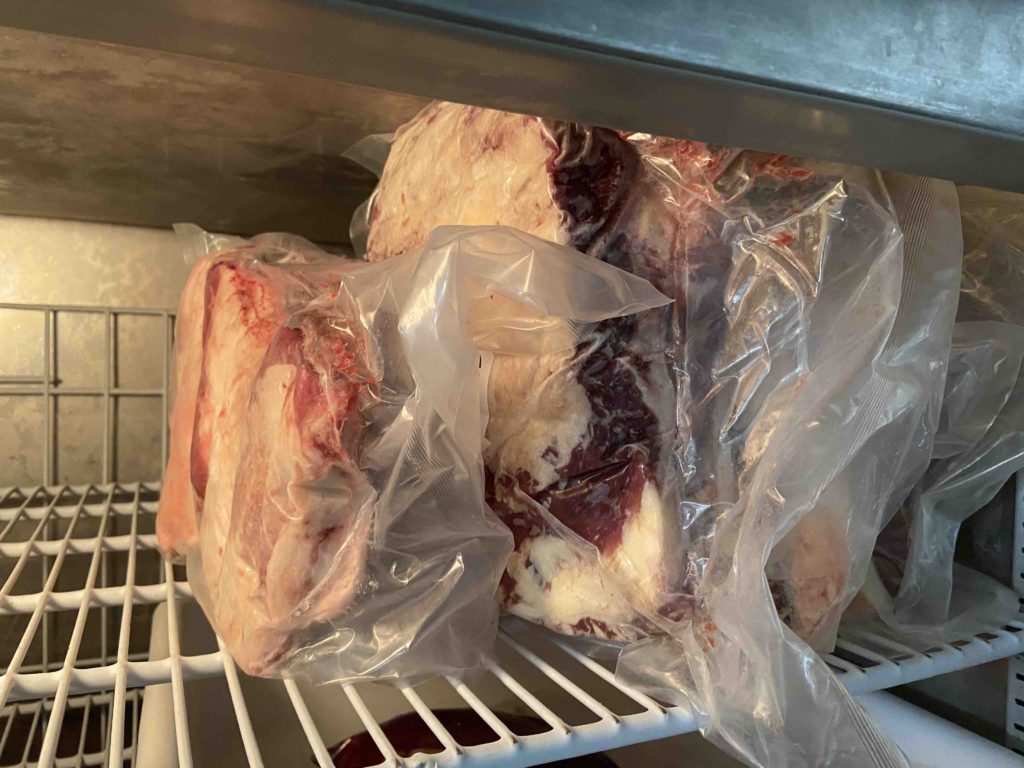 Briskets in the freezer