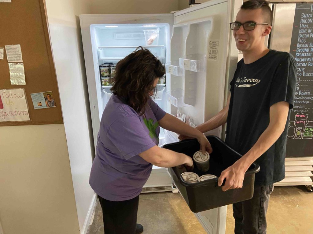 Jeanette and Cody stocking ice cream