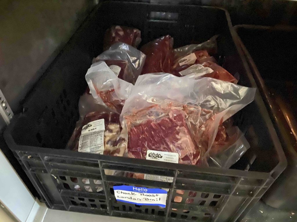 Beef roasts in the freezer