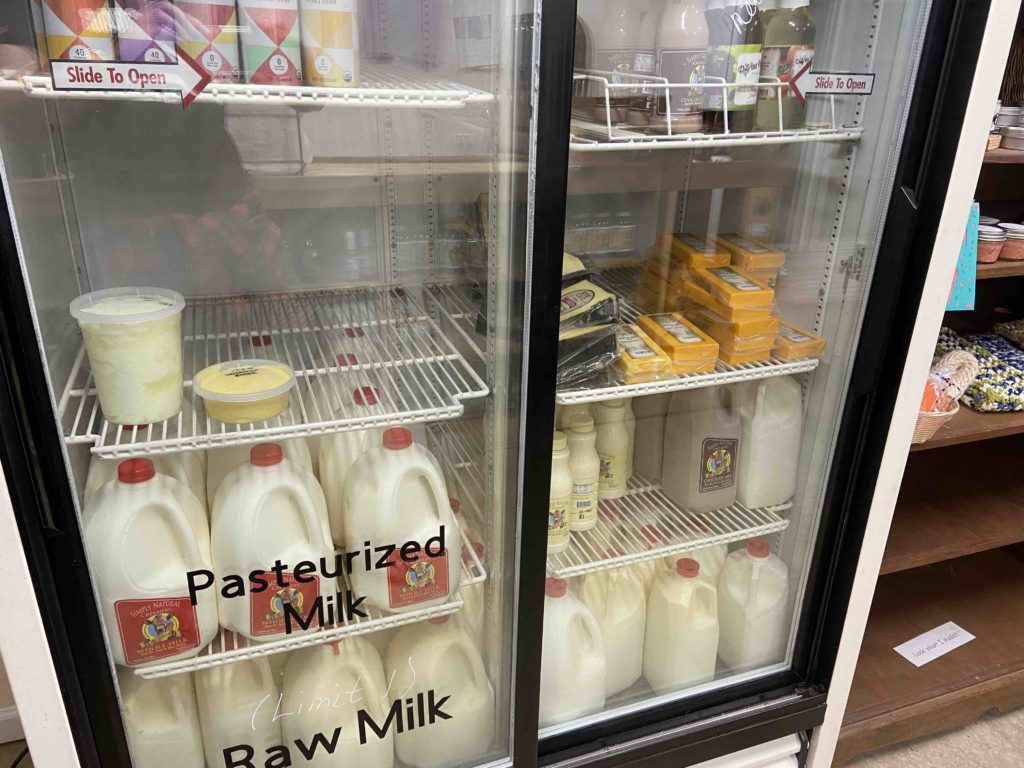 Full fridge of milk