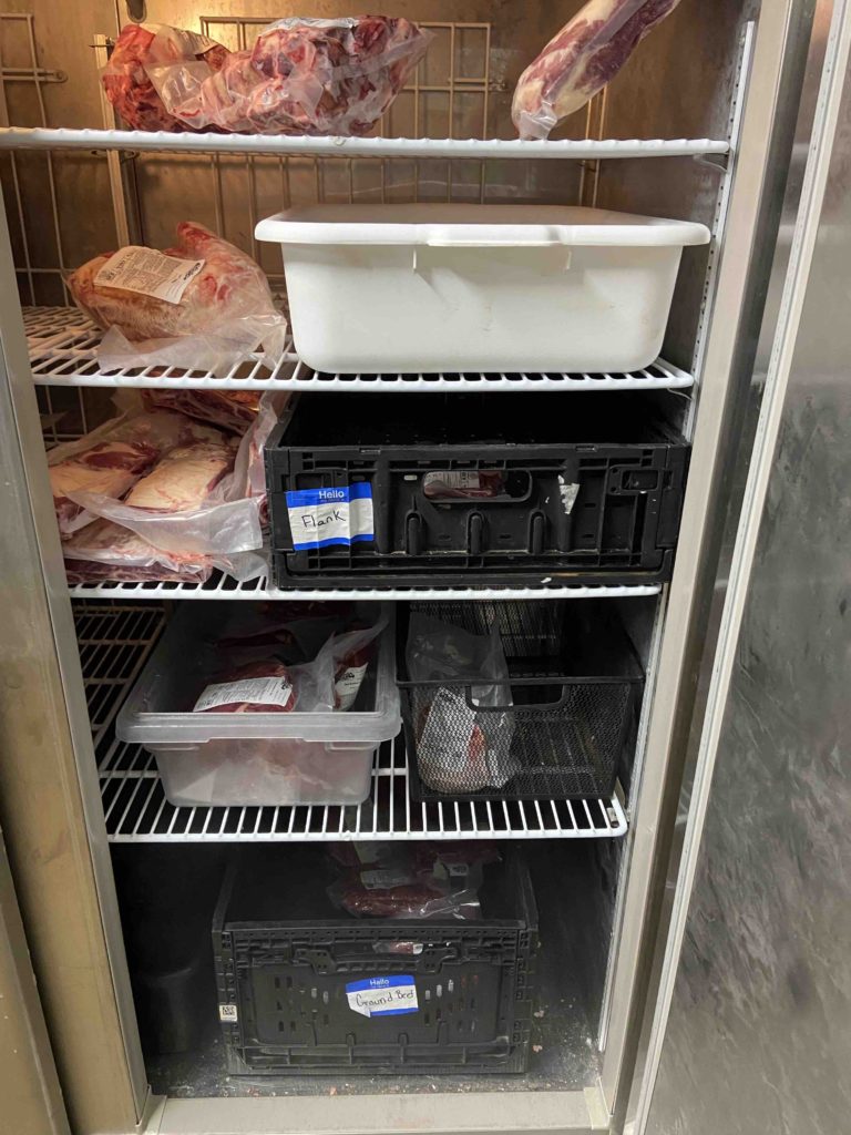 beef freezer with stock shown