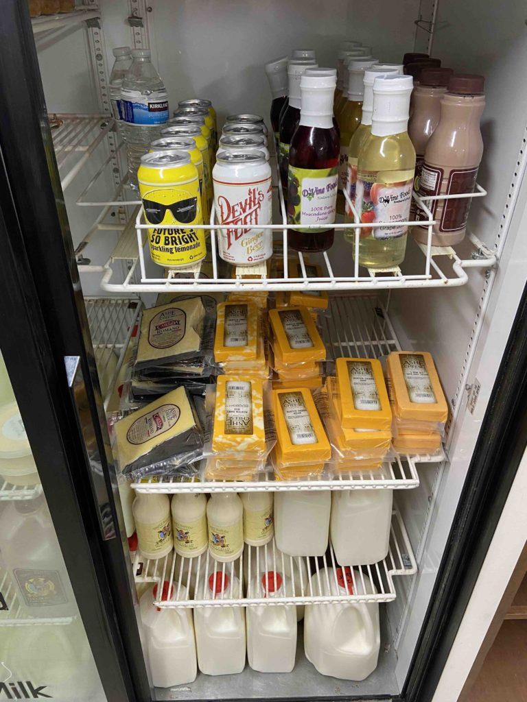 Farm product in the display freezer