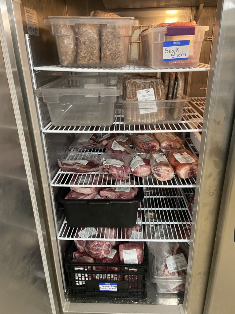 pork freezer left side