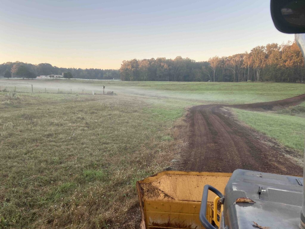 Blading the chip road, putting some crown in it