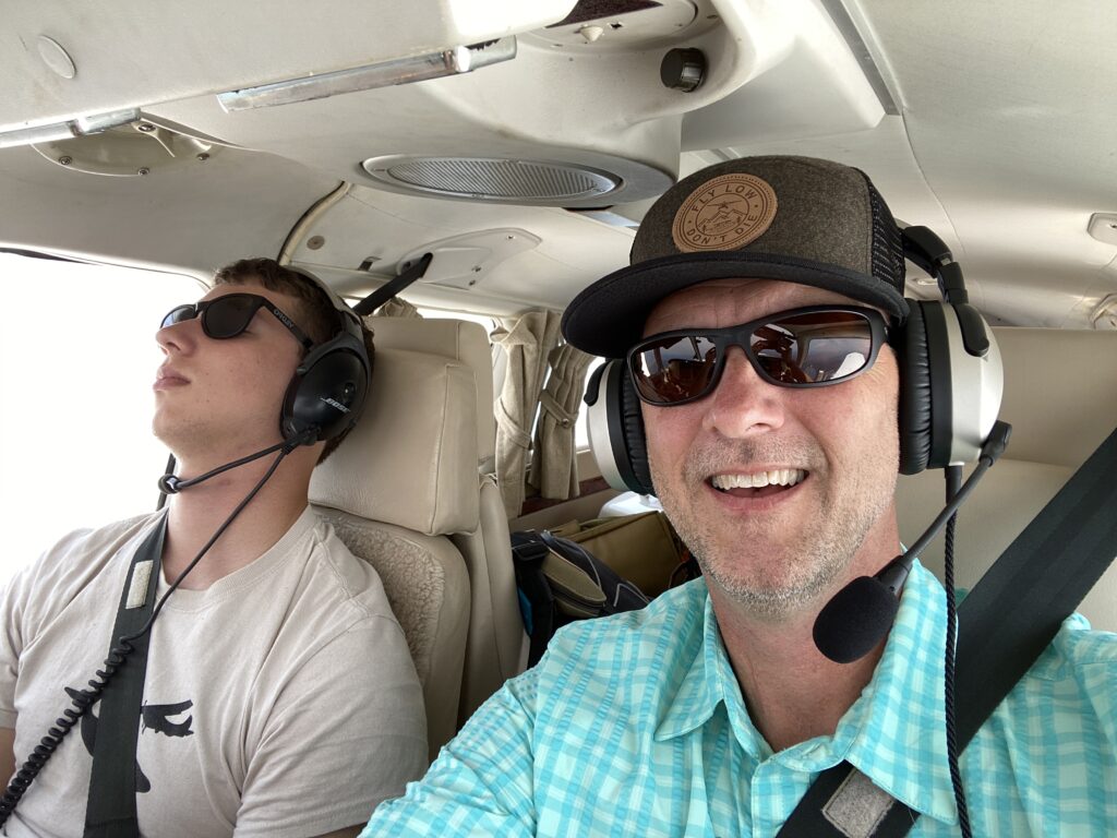 Farmer Dan and son flying to Oshkosh, WI
