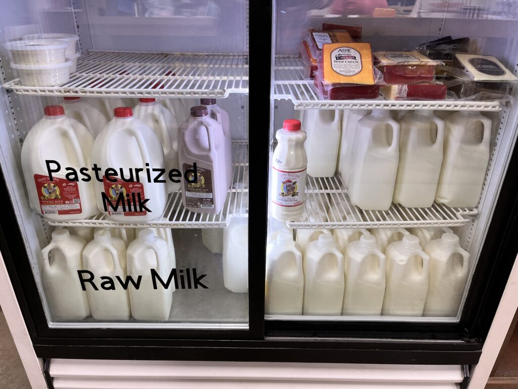 Raw milk in stock